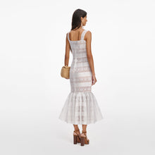 Load image into Gallery viewer, White Cotton Embroidered Midi Dress