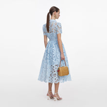 Load image into Gallery viewer, Blue Lace Collared Midi Dress