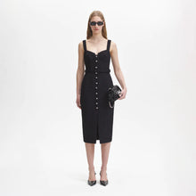 Load image into Gallery viewer, Black Boucle Midi Dress