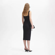 Load image into Gallery viewer, Black Boucle Midi Dress
