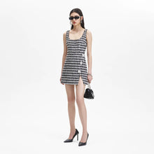 Load image into Gallery viewer, Black Check Boucle Mini Dress
