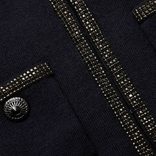 Load image into Gallery viewer, Navy Embellished Knit Cardigan