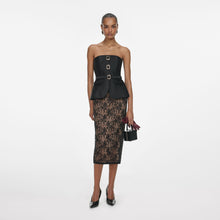 Load image into Gallery viewer, Black Taffeta Bandeau Top