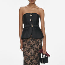 Load image into Gallery viewer, Black Taffeta Bandeau Top