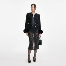 Load image into Gallery viewer, Black Boucle Fur Cuff Jacket