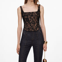 Load image into Gallery viewer, Black Lace Corset Top