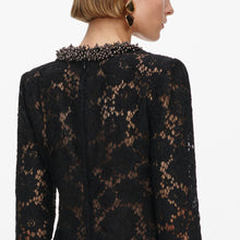 Load image into Gallery viewer, Black Lace Long Sleeve Mini Dress