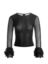 Load image into Gallery viewer, Top With Ruffle Cuff