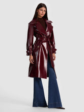 Load image into Gallery viewer, Vegan Leather Trench Coat