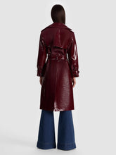 Load image into Gallery viewer, Vegan Leather Trench Coat