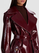 Load image into Gallery viewer, Vegan Leather Trench Coat