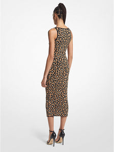 Leopard Jacquard Midi Dress