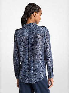 Snake Print Georgette Blouse