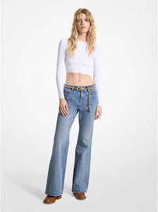 Belted Bootcut Jeans