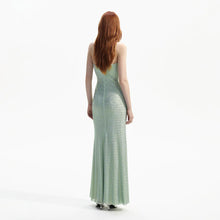 Load image into Gallery viewer, Mint Rhinestone Strapless Maxi Dress