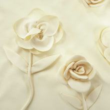 Load image into Gallery viewer, Yellow Crepe Flower Mini Dress