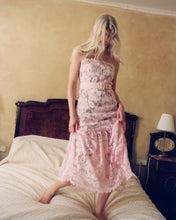 Load image into Gallery viewer, Pink Crochet Lace Midi Dress