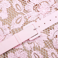 Load image into Gallery viewer, Pink Crochet Lace Midi Dress