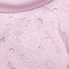 Load image into Gallery viewer, Pink Lace Scoop Back Midi Dress