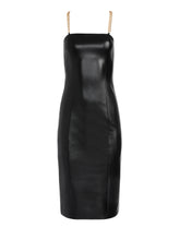 Load image into Gallery viewer, Chain Strap Vegan Leather Midi Dress