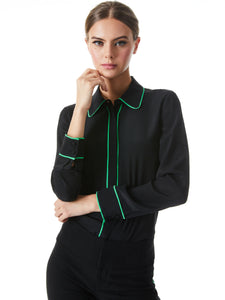 Willa Piped Placket Top