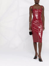 Load image into Gallery viewer, High-shine zipped bodycon dress