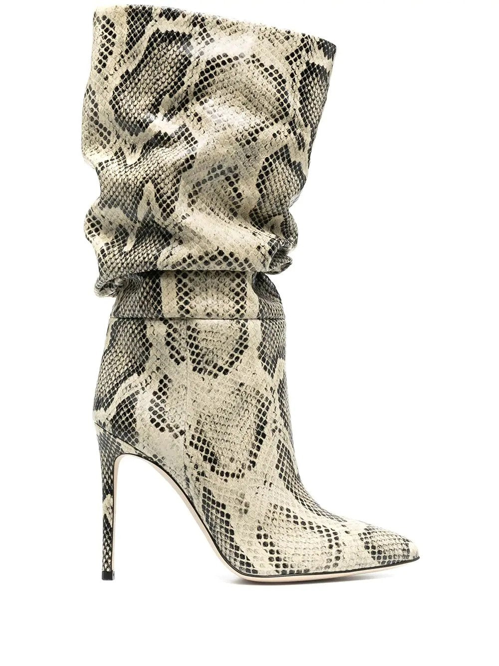 Snake skin print Leather boots