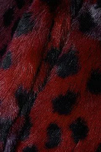 Leopard-print faux fur coat