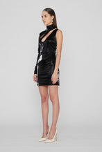 Load image into Gallery viewer, Coated Vinyl Dress Black