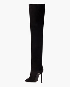 Satin over the knee boots